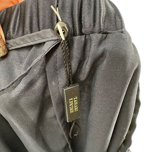 Tahari Luxe Sequin Pants Navy Blue Womens Size 14 Elastic Waist Wide Leg Formal - Picture 11 of 11